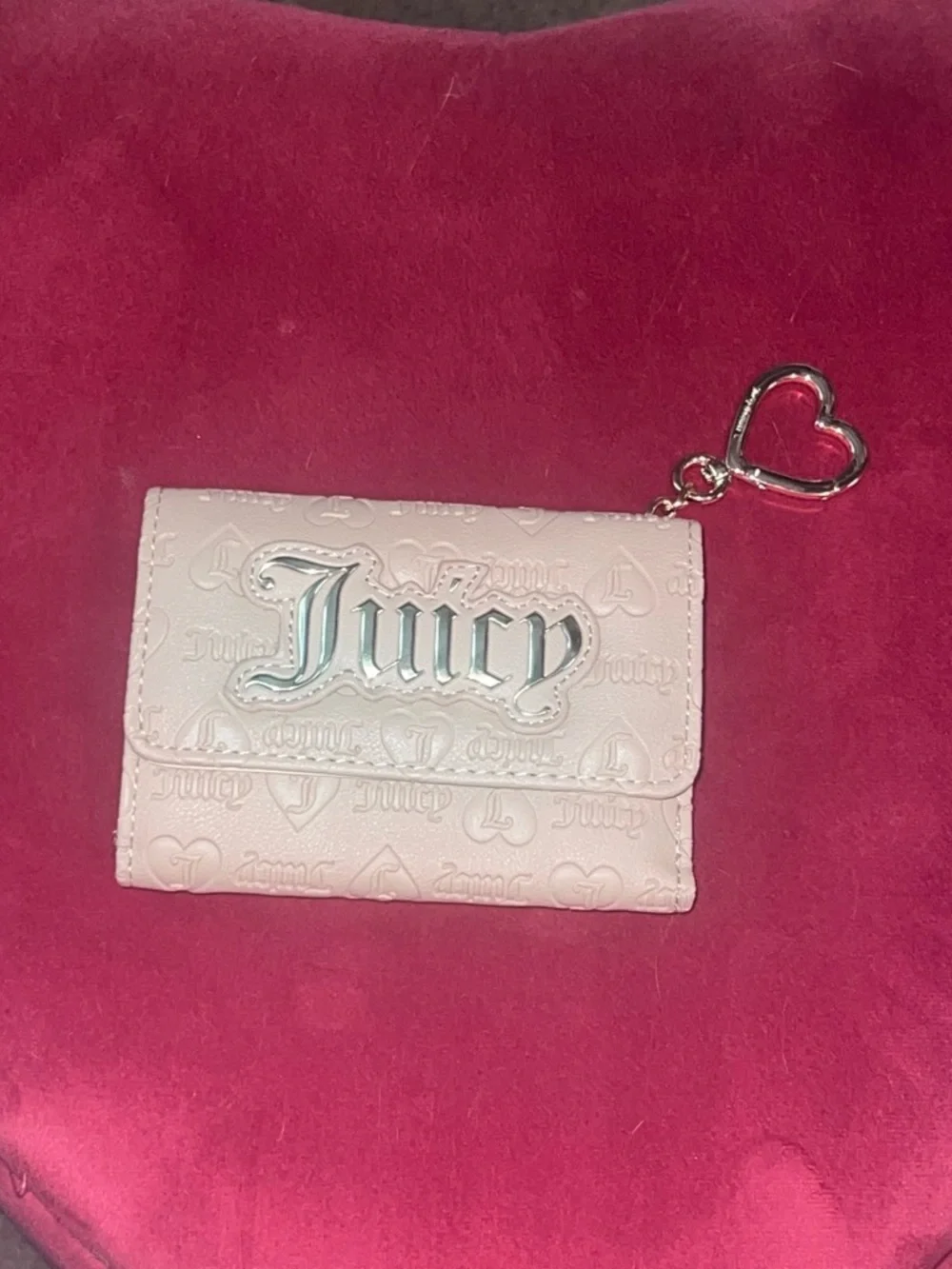 Juicy Couture Pale Pink Cardholder with Silver Heart Charm